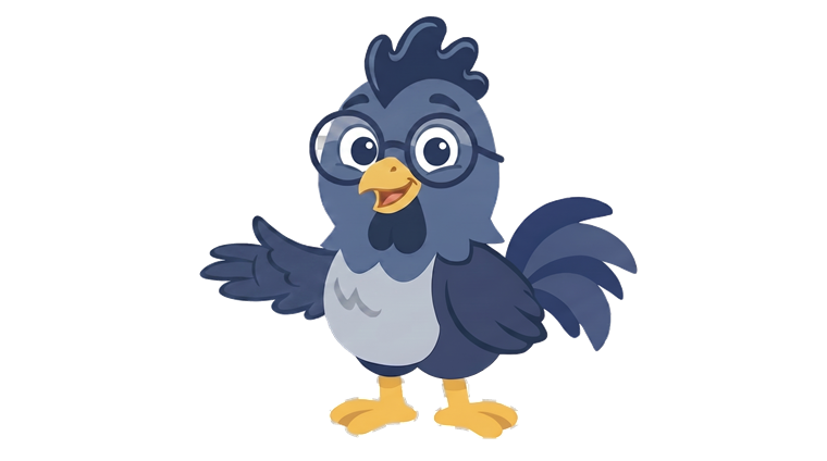 Civi, le coq à lunettes